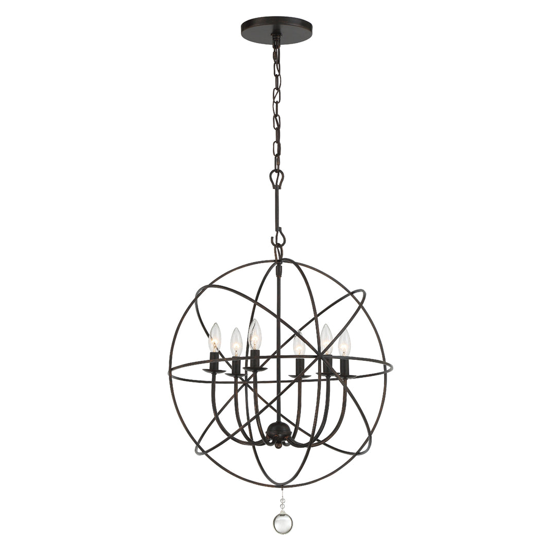 Solaris 6 Light Black Chandelier