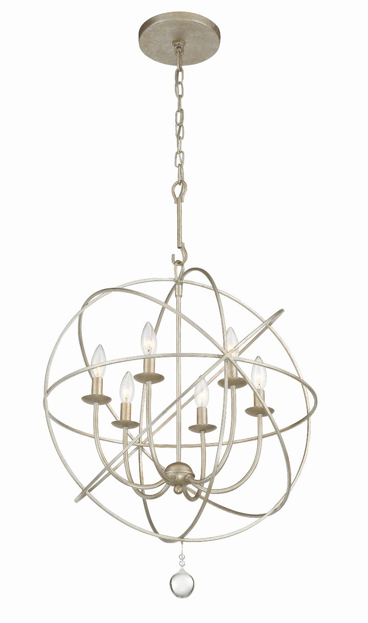 Crystorama Solaris 6 Light Black Chandelier