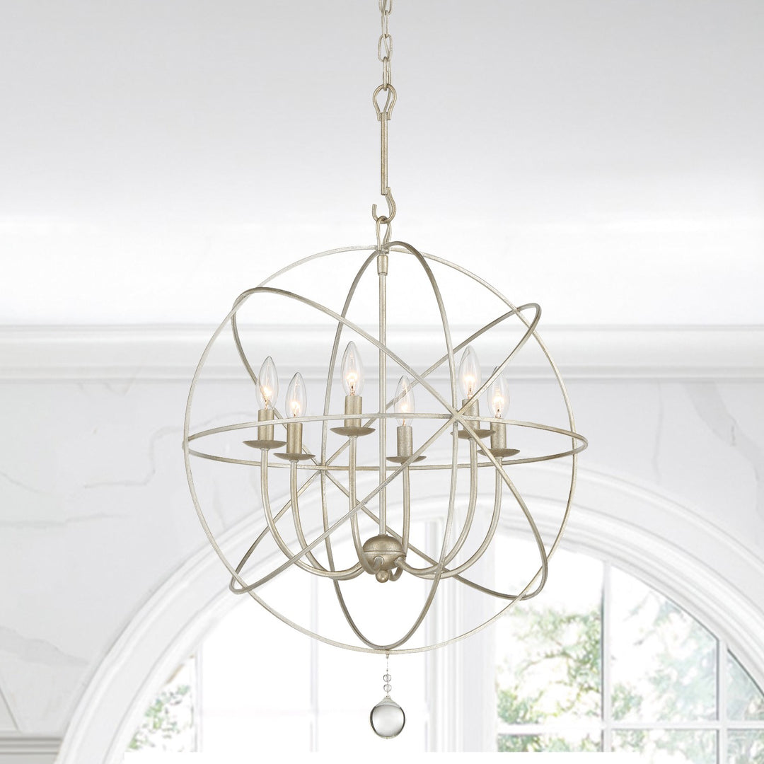 Crystorama Solaris 6 Light Black Chandelier