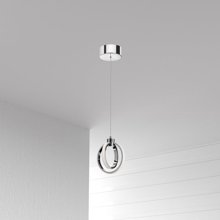 Dainolite 14W Pendant, Aged Brass with White Silicone Diffuser