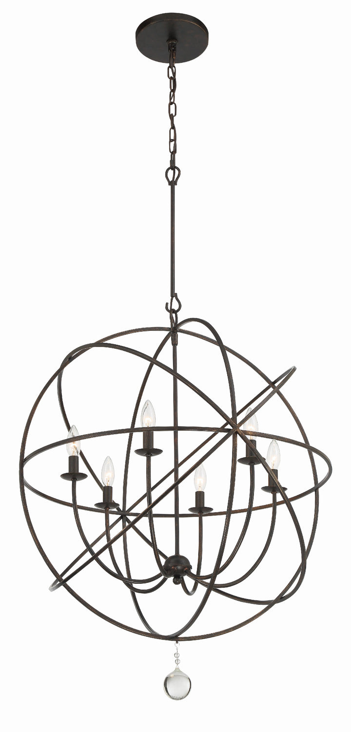 Crystorama Solaris 6 Light Black Sphere Chandelier