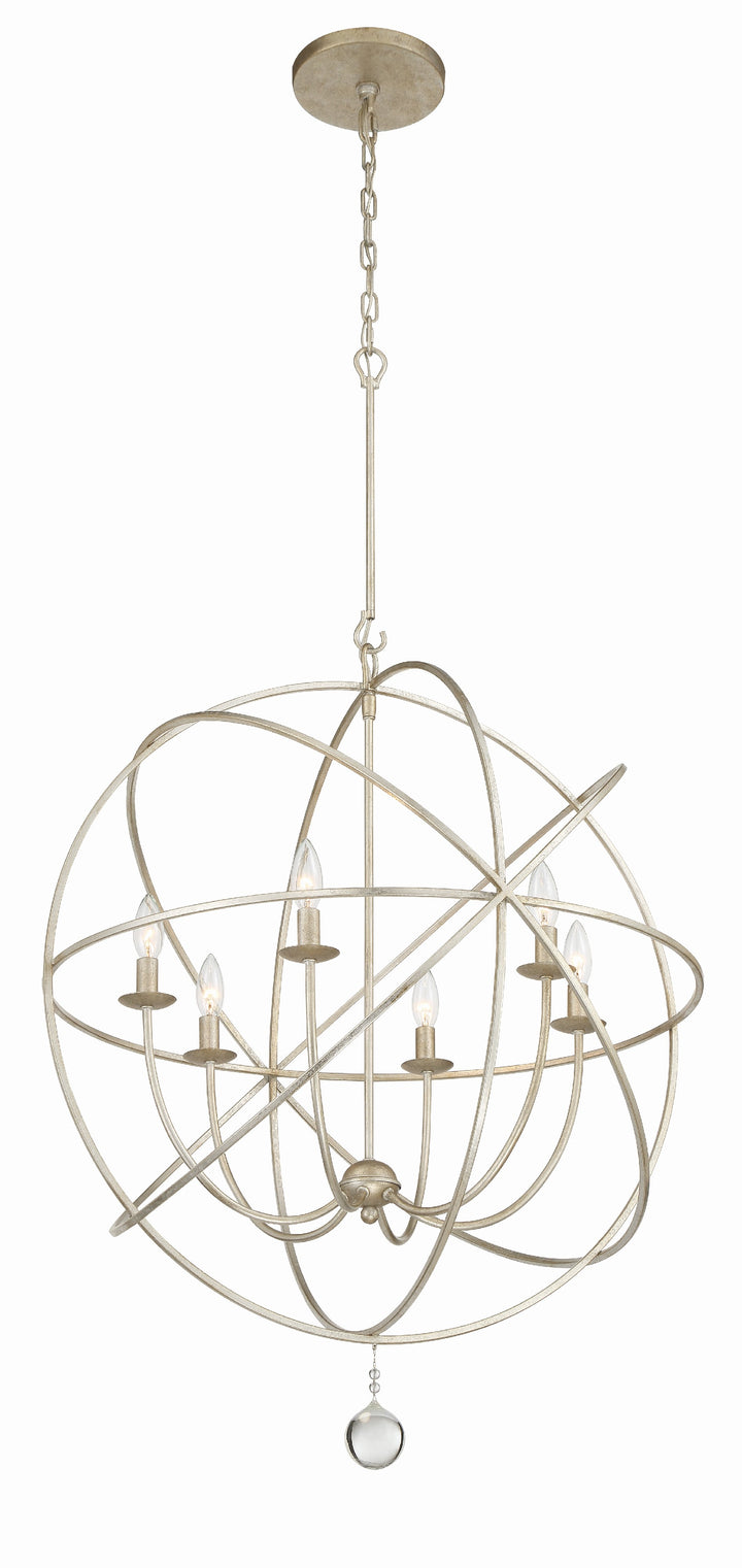 Crystorama Solaris 6 Light Black Sphere Chandelier