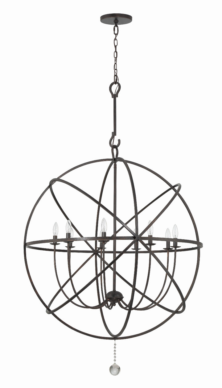 Crystorama Solaris 9 Light English Bronze Sphere Chandelier