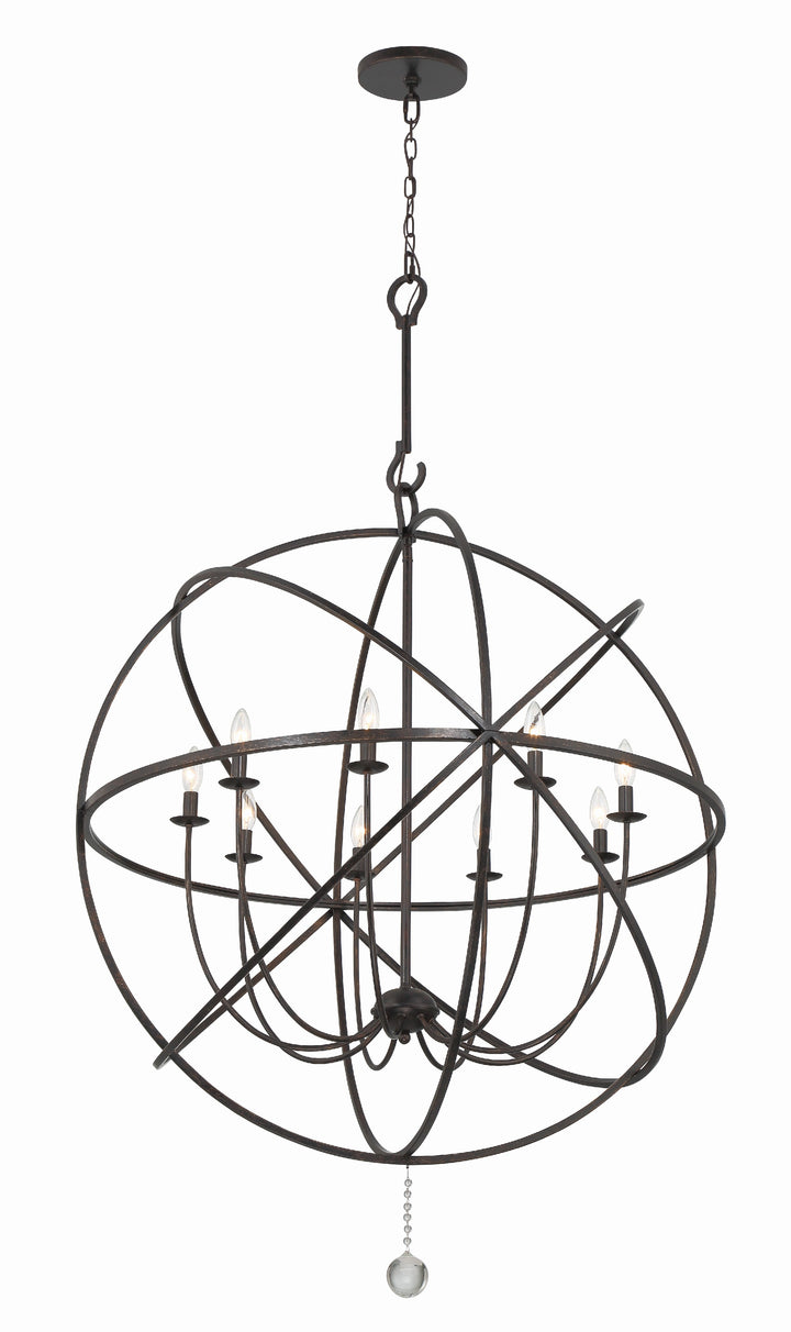 Crystorama Solaris 9 Light English Bronze Sphere Chandelier