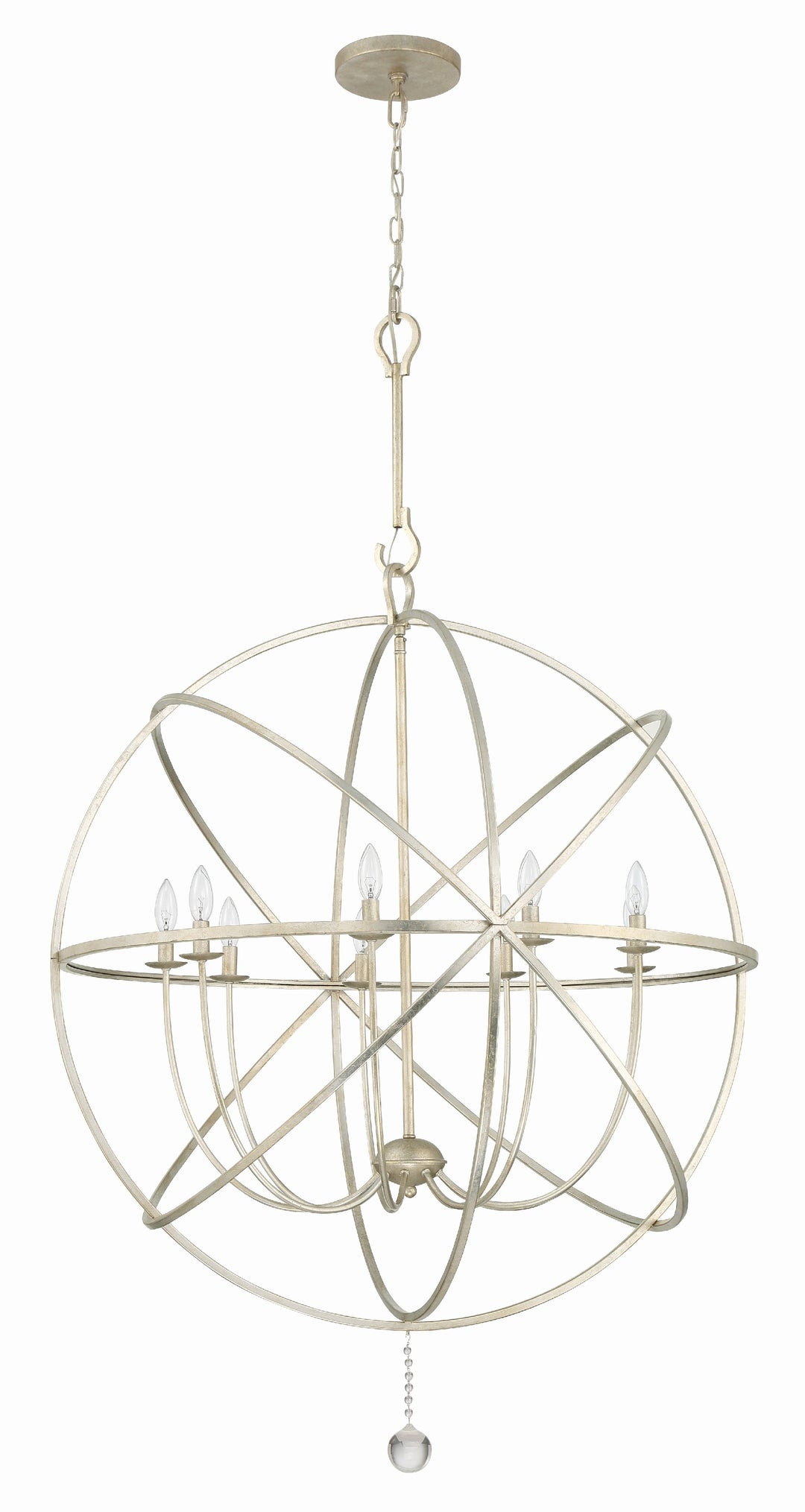 Crystorama Solaris 9 Light English Bronze Sphere Chandelier