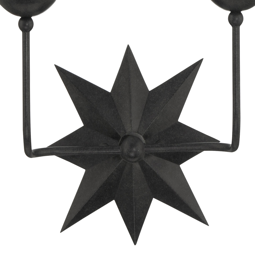 Crystorama Astro 2 Light Black Sconce