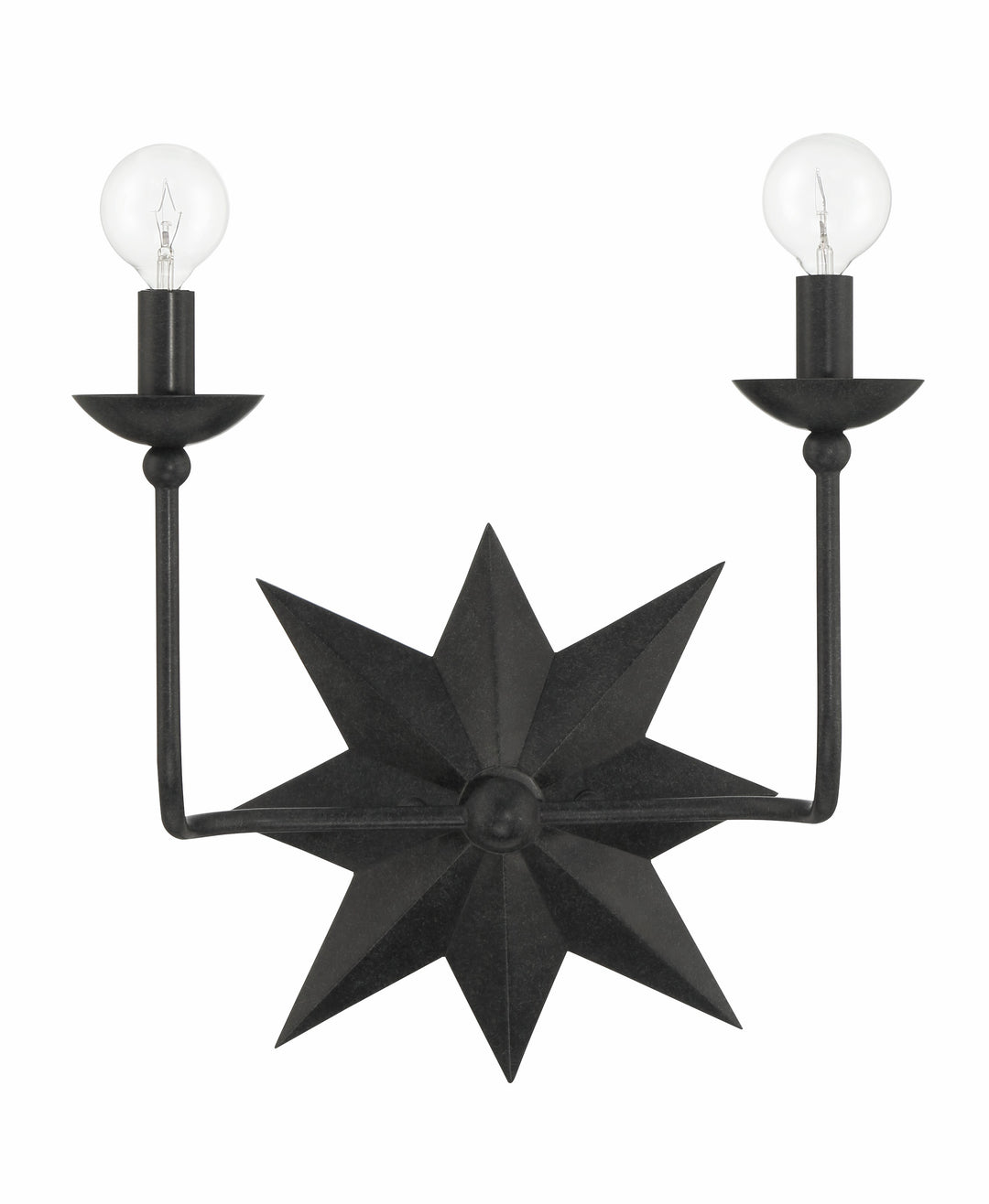 Crystorama Astro 2 Light Black Sconce