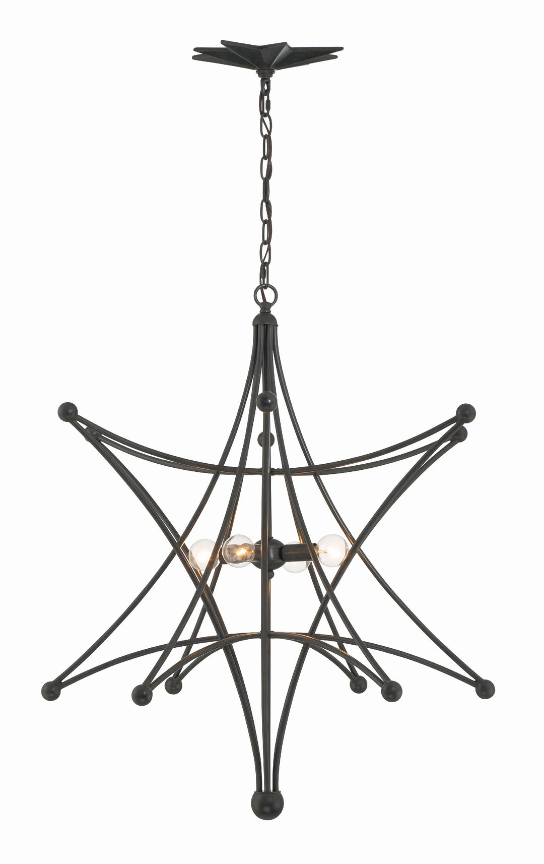 Crystorama Astro 4 Light Black Chandelier