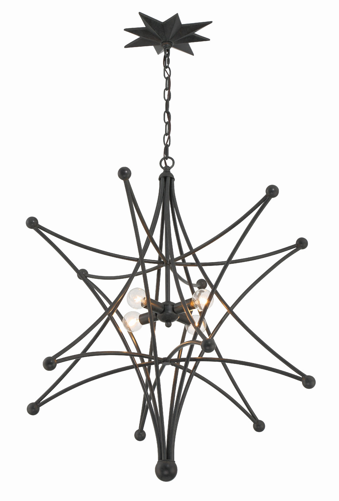 Crystorama Astro 4 Light Black Chandelier