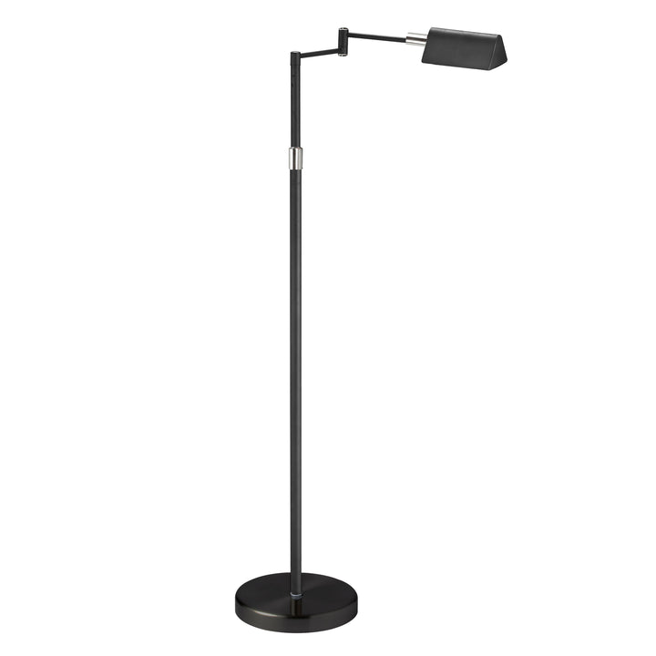 Dainolite 9W LED Swing Arm Floor Lamp, Black Finish