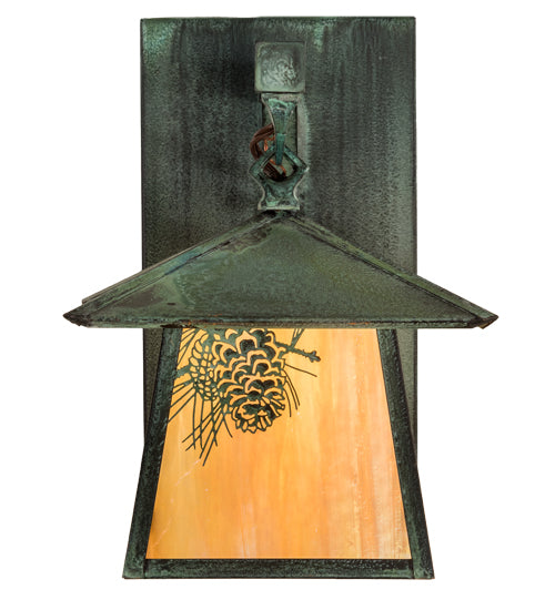 8" Wide Stillwater Winter Pine Hanging Wall Sconce