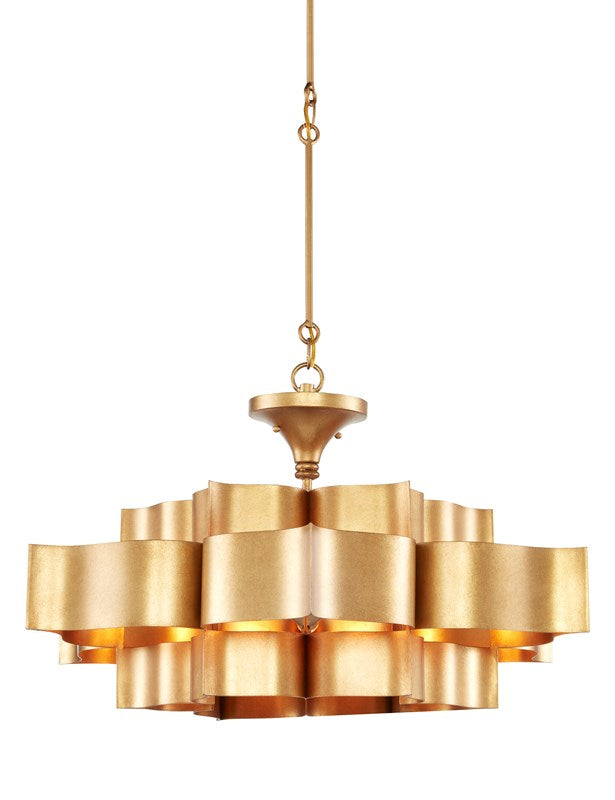 Grand Lotus Gold Large Chandelier