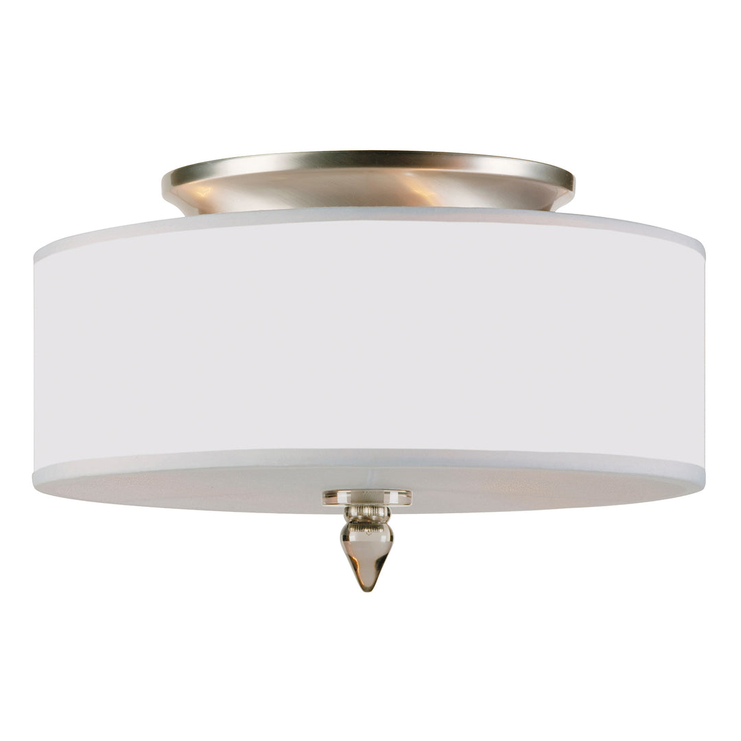 Crystorama Luxo 3 Light Drum Shade Antique Brass Flush Mount