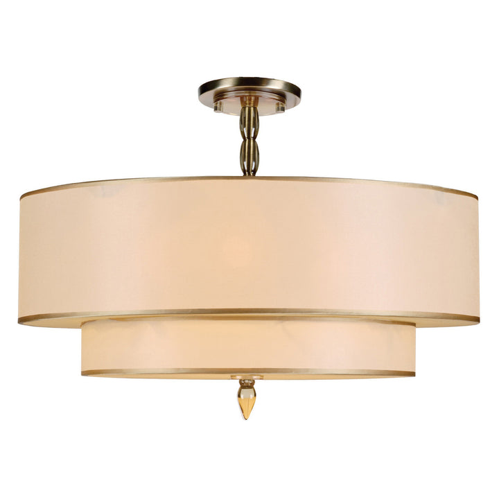 Crystorama Luxo 5 Light Antique Brass Semi Flush Mount