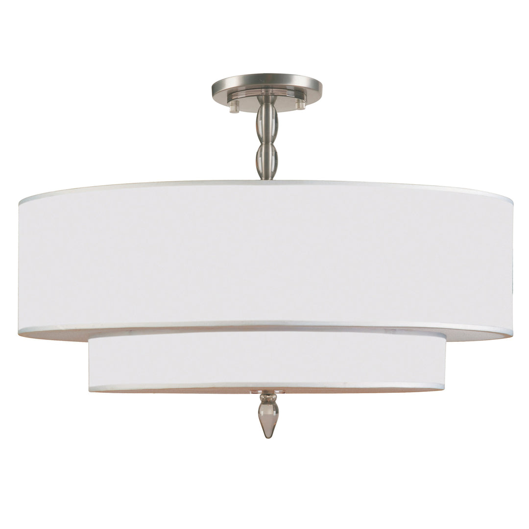 Luxo 5 Light Antique Brass Semi Flush Mount