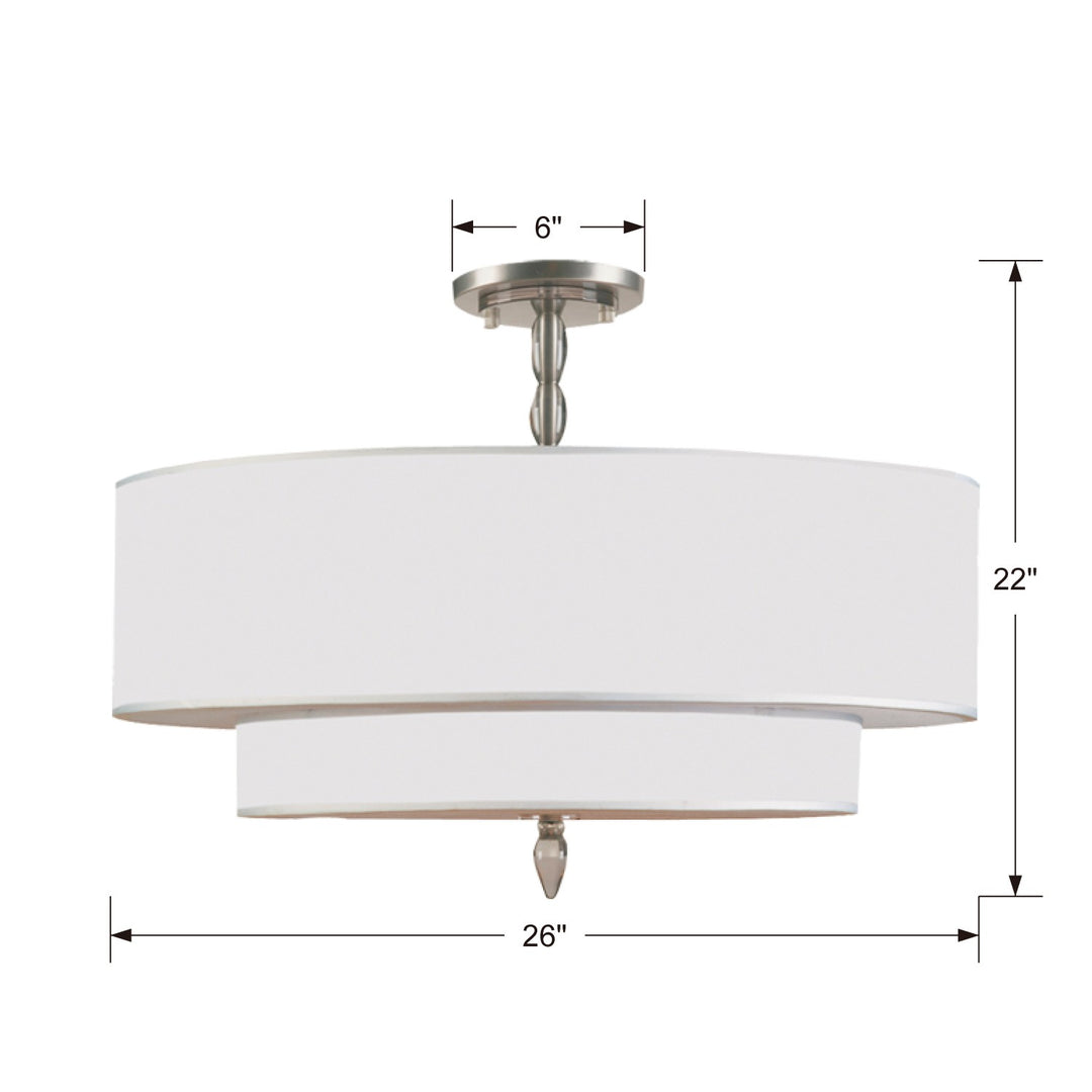 Crystorama Luxo 5 Light Antique Brass Semi Flush Mount