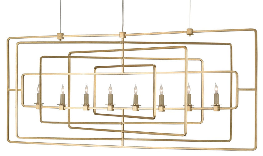 Metro Silver Rectangular Chandelier