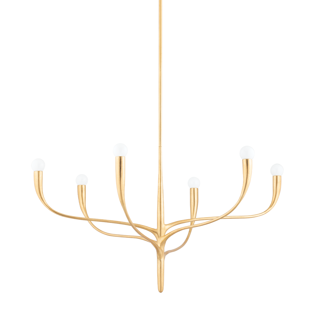 Labra 6 Light Chandelier - Vintage Gold Leaf