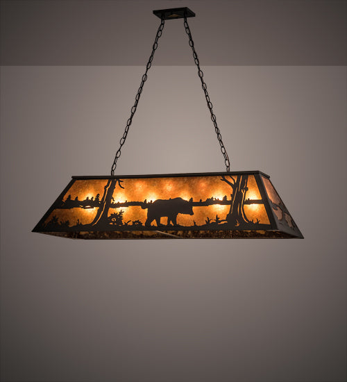 48" Long Black Bear Oblong Pendant