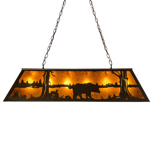 48" Long Black Bear Oblong Pendant