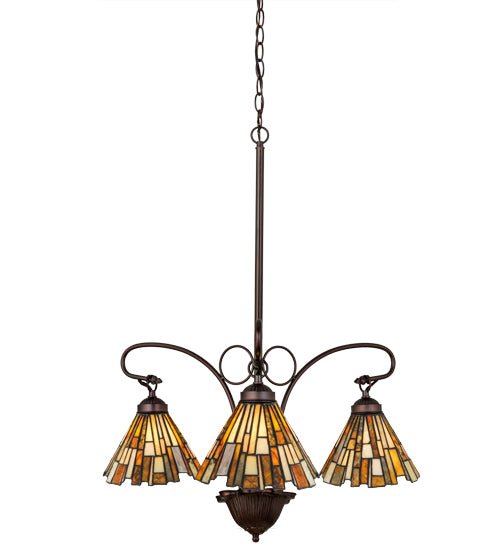 24"W Delta Jadestone 3 Lt Chandelier