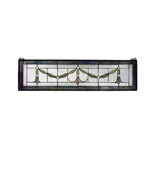 32"W X 8"H Garland Swag Stained Glass Window