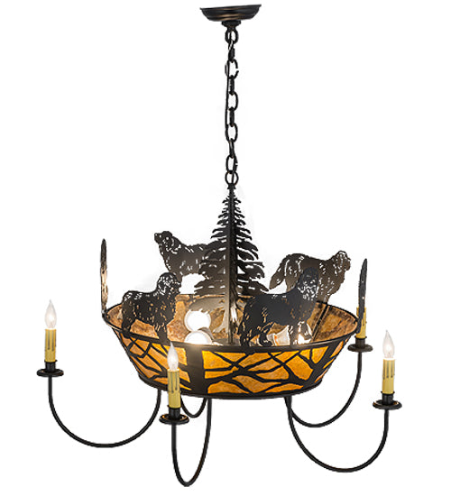 32" Wide Big Dogs 5 Light Chandelier