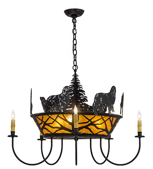 32" Wide Big Dogs 5 Light Chandelier