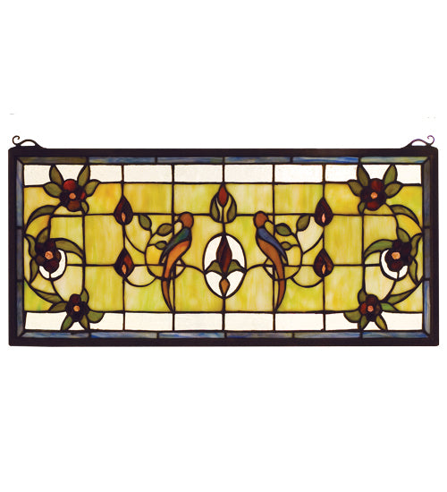 22" Wide X 10" High Lancaster Transom Stained Glass Window