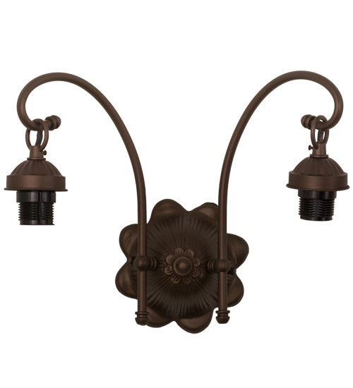 13"W Mahogany Bronze 2 Lt Wall Sconce Hardware