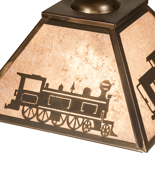 16" Square Train Pendant