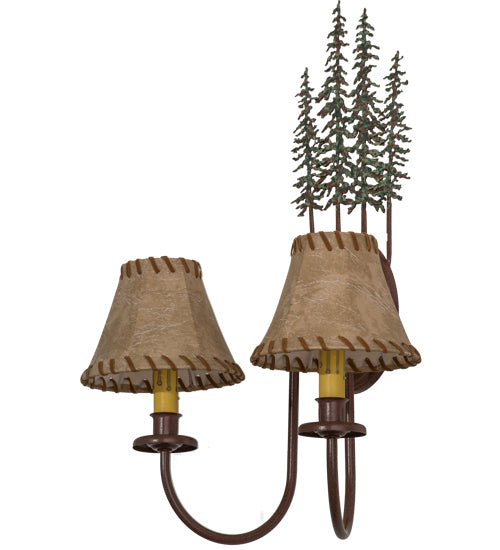 14.5"W Tall Pines 2 Lt Wall Sconce