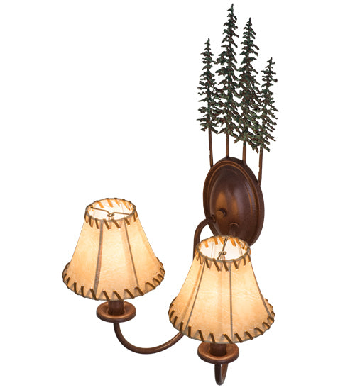 14.5"W Tall Pines 2 Lt Wall Sconce