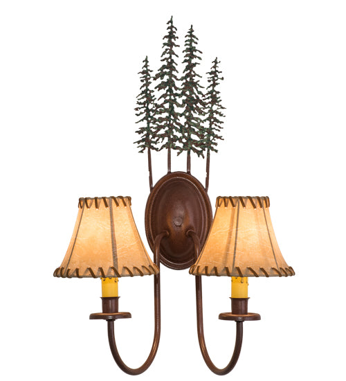 14.5"W Tall Pines 2 Lt Wall Sconce