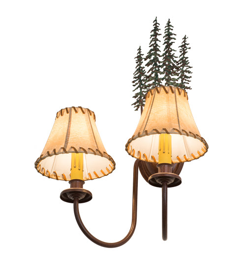 14.5"W Tall Pines 2 Lt Wall Sconce