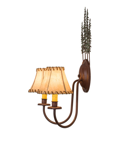 14.5"W Tall Pines 2 Lt Wall Sconce