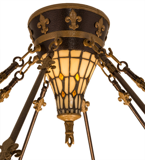 45"W Fleur-De-Lis Semi-Flushmount