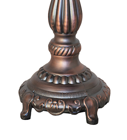 22" High Mahogany Bronze 2 Light Footed Table Base