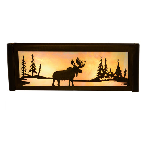 16"W Moose At Lake Vanity Light