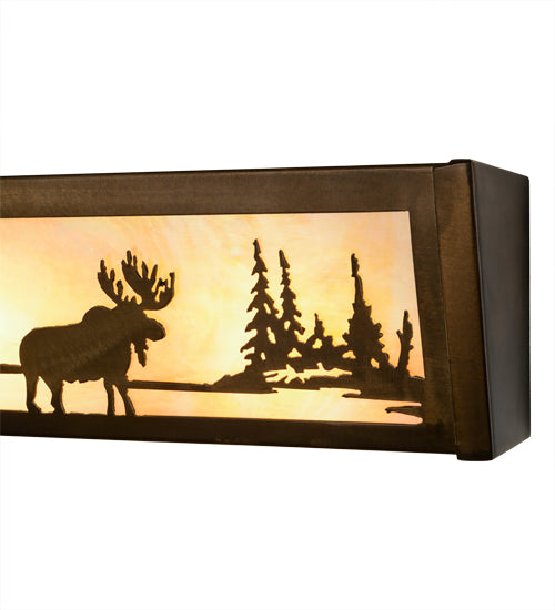 16"W Moose At Lake Vanity Light