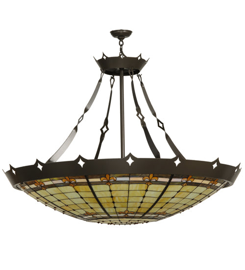 54"W Fleur-De-Lite Inverted Pendant