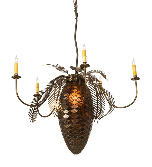 36" Wide Pinecone 5 Light Chandelier