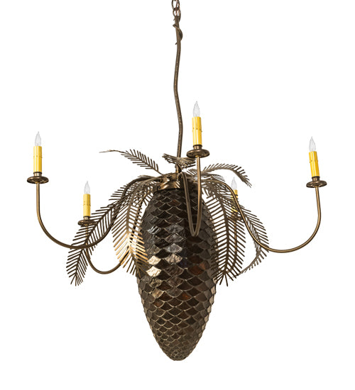 36" Wide Pinecone 5 Light Chandelier