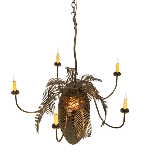 36" Wide Pinecone 5 Light Chandelier