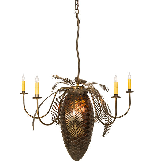 36" Wide Pinecone 5 Light Chandelier