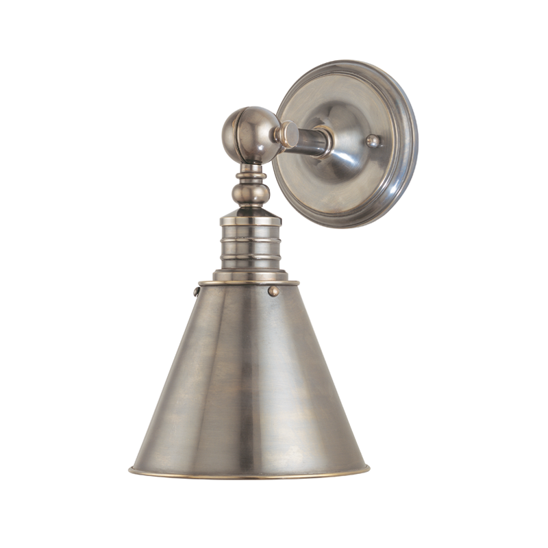 Darien Wall Sconce Metal Shade, 8" - Historic Nickel