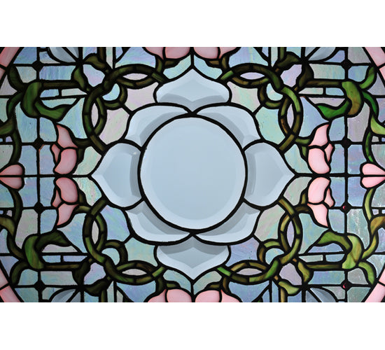 20"W X 20"H Tulip Bevel Medallion Stained Glass Window