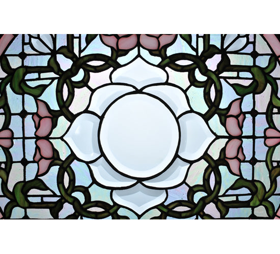 20"W X 20"H Tulip Bevel Medallion Stained Glass Window