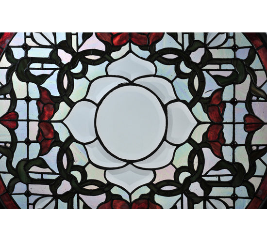 20"W X 20"H Tulip Bevel Medallion Stained Glass Window