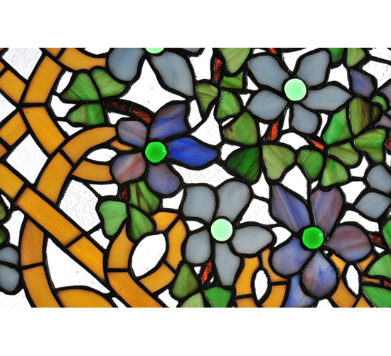 22"W X 22"H Shamrock Garden Stained Glass Window